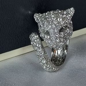 Roberto Cavalli Jaguar Swarovski ring. Sz 7